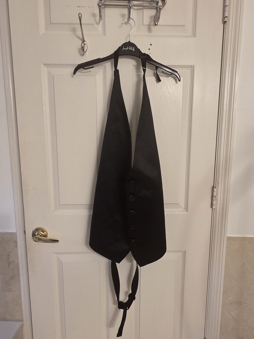 Tommy Hilfiger Black Satin Formal Waistcoat Vest